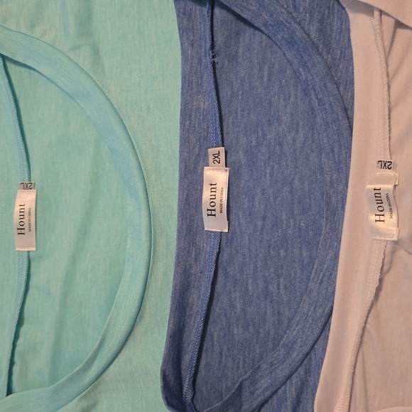 Set Of 3 Womens Casual T-Shirt Set - Blue, Light Blue, White  Size 2XL (#9) - Picture 2 of 4